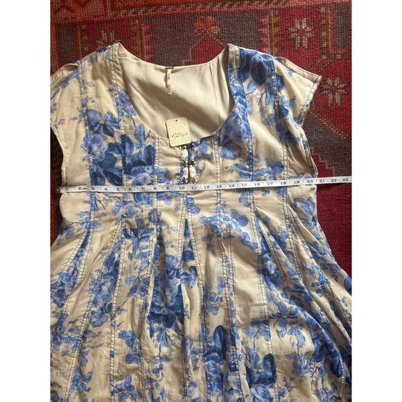 Free People Blue and Cream Floral Mini Dress - Picture 6 of 7